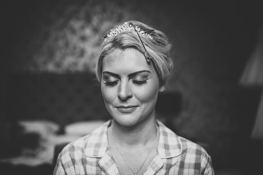 bride's make up nearly finished