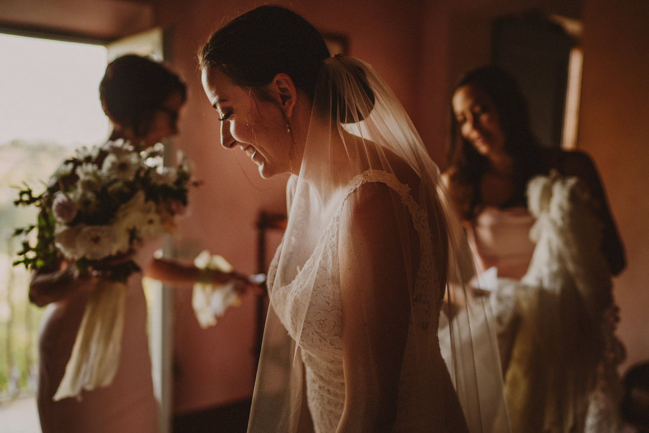 bridal preparations at villa cicolina in italy